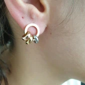 Roma Rakamlı Üçlü Halkalı Küpe - 6