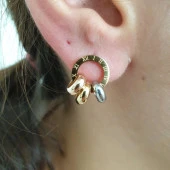 Roma Rakamlı Üçlü Halkalı Küpe - 7