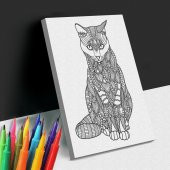 Elçi Kedi Mandala Boyama Tuval Seti 40x50 Cm - 1
