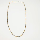 İnce Model Altın ve Gümüş Renk Erkek Zincir - 9