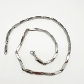 Kalın Model Gümüş Renk Erkek Zincir - 12