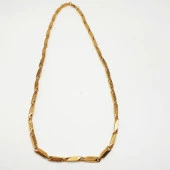 Kalın Model Çizgili Altın Renk Erkek Zincir - 1