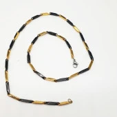 Siyah ve Altın Renk Erkek Zincir - 4