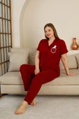 %100 Pamuk Düğmeli Kadın Pijama Takımı – Rahat ve Şık Gömlek Pijama Tasarımı - Geniş Beden Aralığı - 9