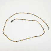 İnce Model Altın ve Gümüş Renk Erkek Zincir - 10