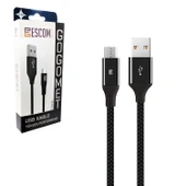 ESCOM GOGOMET Şarj Kablosu Micro 2.0A 1 Metre Örgülü - 1