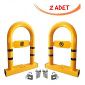 Otopark Bariyeri Oto Park Demiri Kilitli Yatar Bariyer (2 ADET) Sarı thumbnail 1