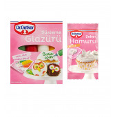 Dr. Oetker Beyaz Şeker Hamuru (200 G.) '' Süsleme Glazürü (4 Tüp-76 G.) - 1