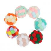 Renkli Ponpon Top Kedi Oyuncagı 7cm - 3