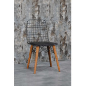 AHŞAP AYAKLI TEL SANDALYE-MUTFAK SANDALYESİ-BALKON SANDALYESİ - 1