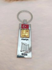 Hdmarketim Türk Bayraklı Alanya Side Yazılı Metal Anahtarlık thumbnail 2