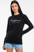 Kadın Bisiklet Yaka Regular Kalıp İnce Californıa  Baskılı Sweatshırt SPR24SWK125 thumbnail 1