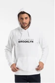 Erkek Kapşonlu Rahat Kalıp İnce Wıllamsburg Brooklyn Baskılı Swetashırt spr24sw123 thumbnail 11