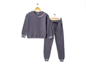 3iplik İçi Polarlı Baskılı Kız Çocuk Eşofman MNK416053 thumbnail 6