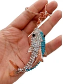 Kristal Taşlı Mavi Köpekbalığı Anahtarlık No.2 thumbnail 3