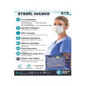 Hipokrat Mask 4+4=8 Katlı Cerrahi Maske 10 Adet Gümüş Ion & Biopolimer Katmanlı Virüs Öldürücü - 2