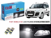 Fiat Doblo D3 LED Plaka Aydınlatma Ampul Seti FEMEX Parlak Beyaz - 1