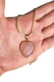 Pembe Kuvars Kolye Kalp Kesim 453-4 - 3