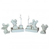 Boyanabilir Polyester Poliüretan Ham Obje Mickey Minnie Mouse 4 Biblo Set - 1