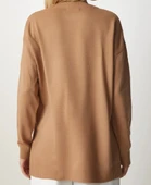 Happiness İstanbul Kadın Bisküvi Bisiklet Yaka Basic Kazak BV00077 Standart thumbnail 2