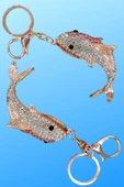 Kristal Taşlı Pembe Köpekbalığı Anahtarlık No.1 - 6