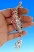 Kristal Taşlı Pembe Köpekbalığı Anahtarlık No.1 - 7
