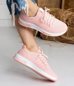 infinite8 Unisex Ortopedik, Triko Spor Ayakkabı Koşu Ve Yürüyüş Ayakkabısı Sneaker Pudra thumbnail 2