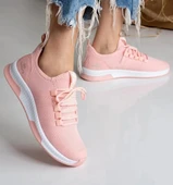 infinite8 Unisex Ortopedik, Triko Spor Ayakkabı Koşu Ve Yürüyüş Ayakkabısı Sneaker Pudra thumbnail 1