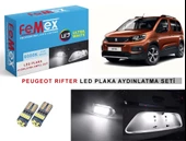 Peugeot Rifter LED Plaka Aydınlatma Ampul Seti FEMEX Parlak Beyaz - 1