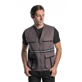 Şensel, Reflektörlü Yelek, Gri-Siyah -118E3637- İş Yeleği-Vest - 1
