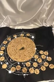 Rune Semboli Taşları Run Taşları Örtüsü Pandül Tahtası Pirinç Pandül Sunak Nordic Runes Sarkaç Seti - 2