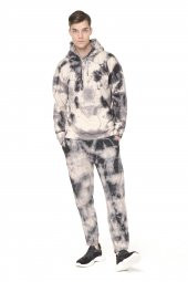 Erkek Batik Kapüşonlu Kanguru Cepli Uzun Kollu Pamuklu Sweatshirt - 2