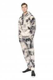 Erkek Batik Kapüşonlu Kanguru Cepli Uzun Kollu Pamuklu Sweatshirt - 4