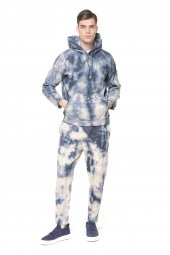 Erkek Batik Kapüşonlu Kanguru Cepli Uzun Kollu Pamuklu Sweatshirt - 9