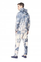 Erkek Batik Kapüşonlu Kanguru Cepli Uzun Kollu Pamuklu Sweatshirt - 10