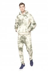 Erkek Batik Kapüşonlu Kanguru Cepli Uzun Kollu Pamuklu Sweatshirt - 12