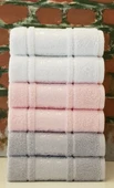 Özdilek Havlu 6 Adet Camellia Beyaz Pembe Gri - 1