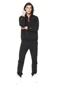 Erkek Paraşüt Kumaş Yarım Fermuarlı Kapüşonlu Kolları Çıtçıtlı Kanguru Cepli İnce Baharlık Sweatshirt - 10