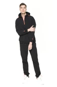 Erkek Paraşüt Kumaş Yarım Fermuarlı Kapüşonlu Kolları Çıtçıtlı Kanguru Cepli İnce Baharlık Sweatshirt - 7
