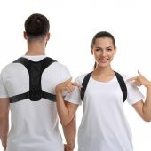 Unisex Standart Beden Dik Duruş Korsesi (Siyah) - 1