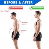 Unisex Standart Beden Dik Duruş Korsesi (Siyah) - 3