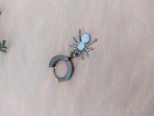 Çelik Klips Sallantılı Bayan Erkek Küpe Stainless steel kararmaz Örümcek Küpe - 3