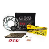 ZİNCİR DİŞLİ SETİ DUCATI MONSTER (600 cc) (2000-2001) / DUCATI / MONSTER / 600cc / ZİNCİR: DID-520VX3 (Gold)-102 / ÖN-ARKA DİŞLİ :  JT (15T-46T) / 2000-2001 - 1