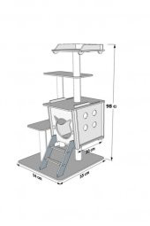 Orj Çok Katlı Minderli Tırmalamalı Kedi Yuvası Large 6 - 3