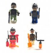 Figür Oyuncak Asker & Polis & İtfaiye & İşçi Lego 4 Lü Seti thumbnail 1