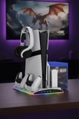Hepu TP5-3570 PS5 Soğutucu Şarj Standı | DualSense Şarj RGB Işık 3 Fan Hızlı Dock İstasyonu - 1