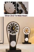 Dekoratif Masa Üstü ve Duvar Monteli Saat – 3D Zincir Dişli Tasarım, Modern Dönüşlü Saat - 5