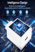 67W Hızlı Şarj Adaptörü – USB 3.0 Çıkışlı Hızlı Şarj Aleti + Type-C Kablo ile Şarj Cihazı - 3