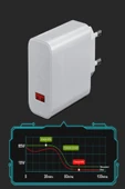 67W Hızlı Şarj Adaptörü – USB 3.0 Çıkışlı Hızlı Şarj Aleti + Type-C Kablo ile Şarj Cihazı - 4