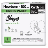 Sleepy Natural Bebek Bezi Gross Paket 1 Beden 2-5 Kg 100 Adet - 1